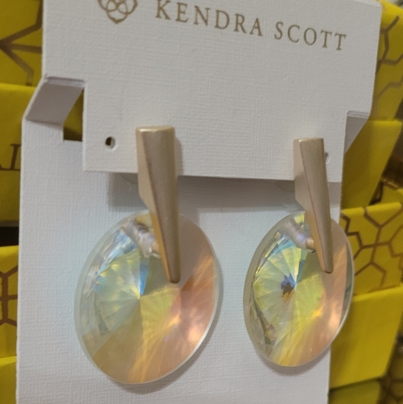 Kendra Scott Dichroic Jolie Earrings Beautiful Faceted Stones - Picture 7 of 15